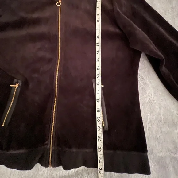 Tommy Bahama Women Velour Hoodie Jacket Full Zip Black Size XL - Picture 8 of 8